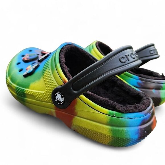 Crocs Classic Tie-Dye Dual Clogs Comfort Graphic W/Jibbitzs Size Men 5/Youth J5 - Picture 7 of 13